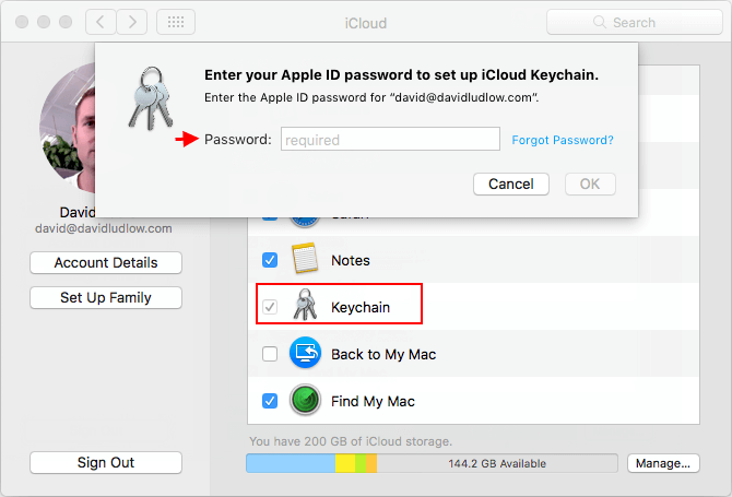 Set a iCloud Keychain Security Code