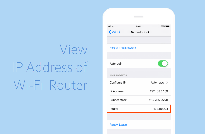 View Router IP adress