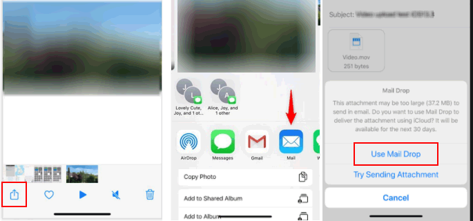 Send large video from iPhone using Mail Drop