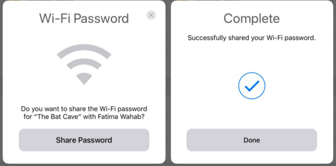 Share WiFi Password from iPhone to Mac