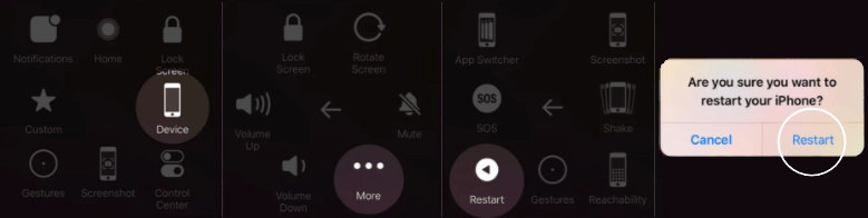 Restart iPhone with Assistive Touch