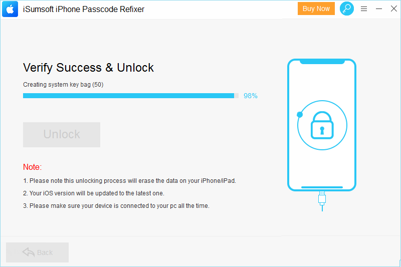 click Unlock to unlock iPhone without passcode