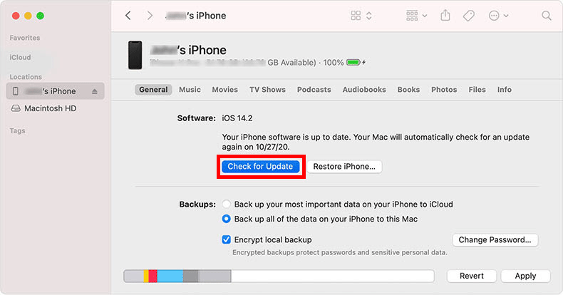 update iPhone on Mac