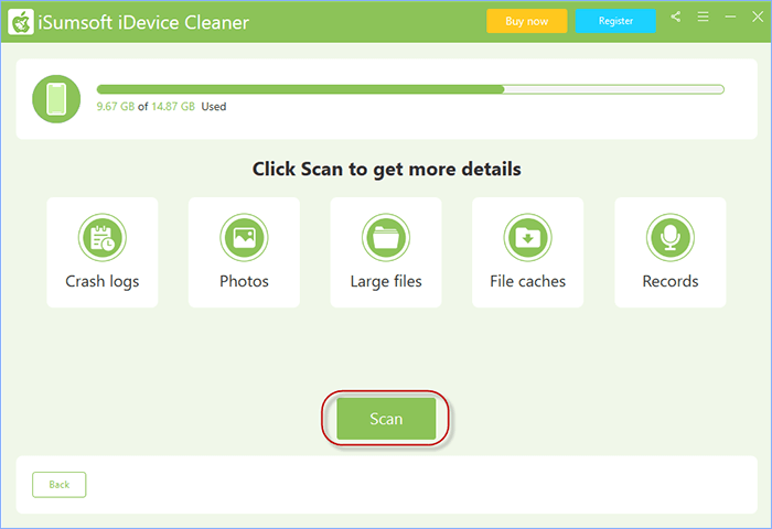 Enter Fast Cleanup and click on scan