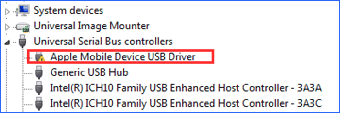 enter Apple Mobile Device USB Driver