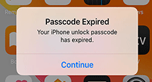 iPhone passcode expired