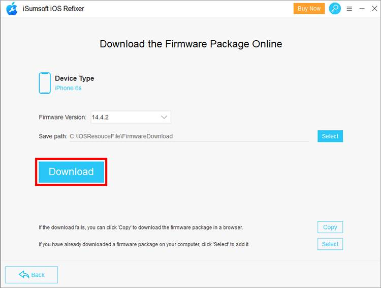 click Download to download firmware