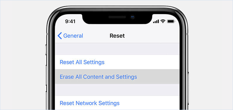 reset iPhone to fix no option for forgot screen time passcode