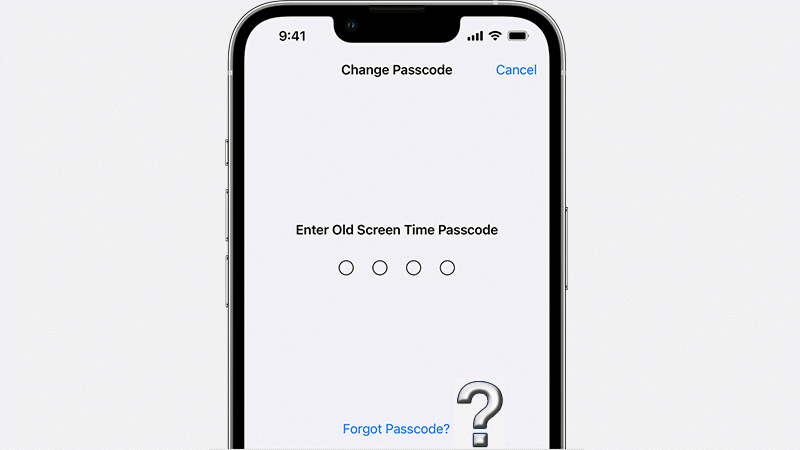 no option for forgot screen time passcode