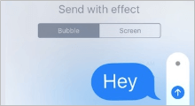 Send message with full screen effect