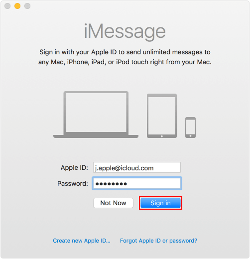 Sign in message app on Mac