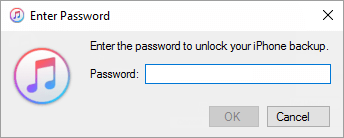 enter password to unlock iphone backup