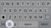 iPhone keyboard globe button