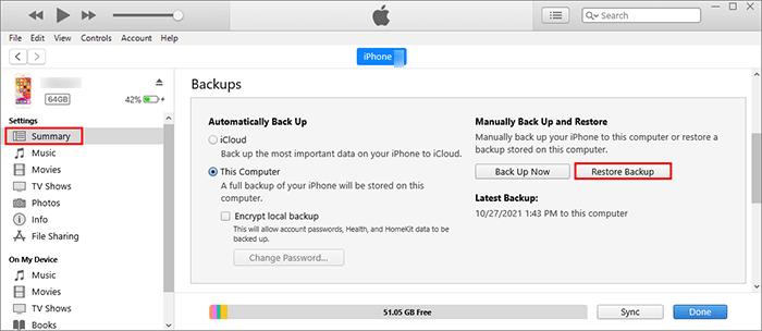 restore backup to new iPhone
