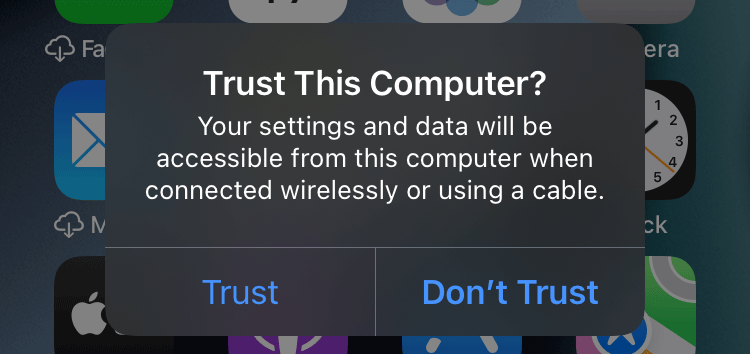 Trust This Computer alert