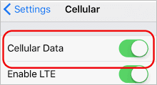 If Cannot Turn off Cellular Data for Specific App