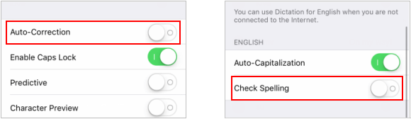Disable Auto-Correction and Spell Checking