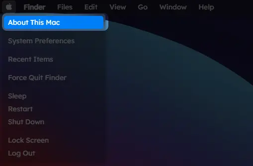 Click About This Mac