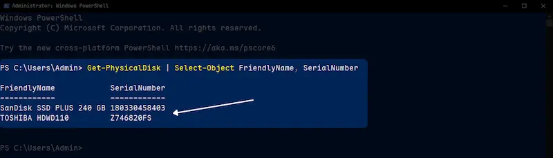 Enter following command and run in PowerShell