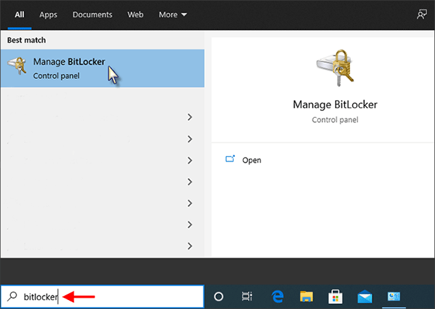 open manage bitlocker