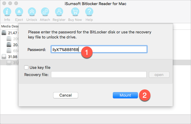 enter the password to unlock the drive