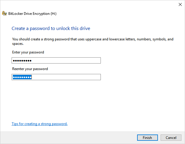 Create a new password