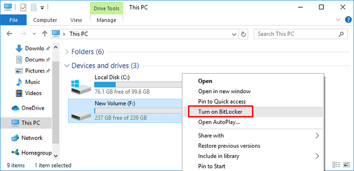Turn on BitLocker