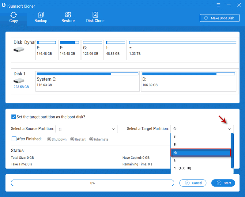 choose-target partition