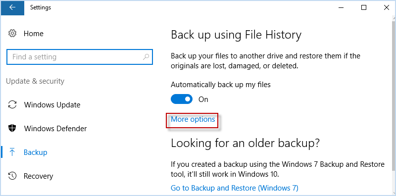 click More options