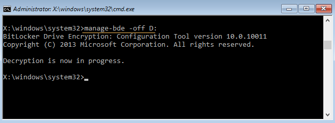 decrypt system drive