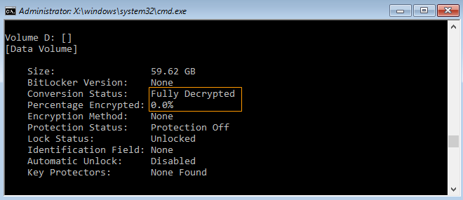 system drive is fully decrypted