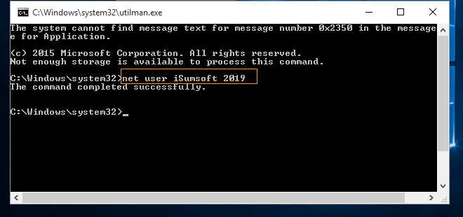 reset password with command
