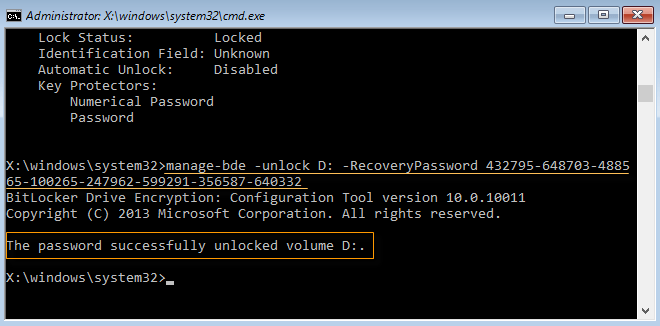 unlock system drive