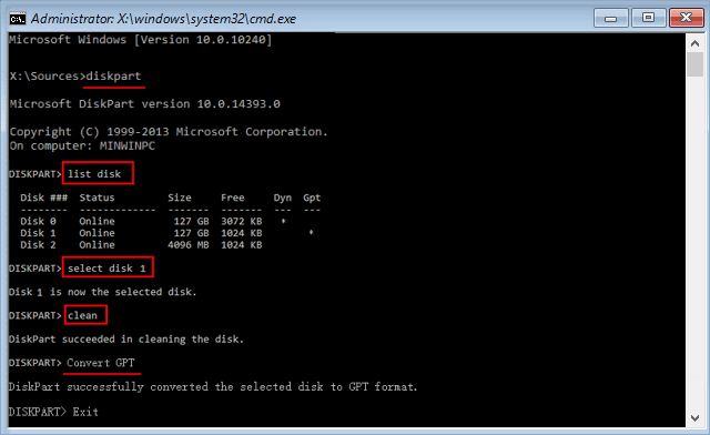 Format the locked system drive