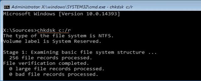 Check for disk errors