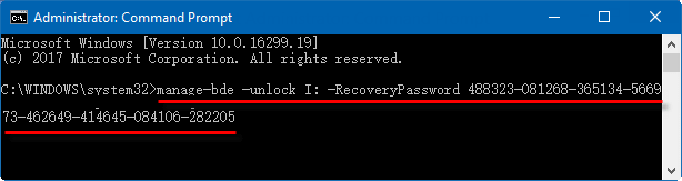 Execute recovery command