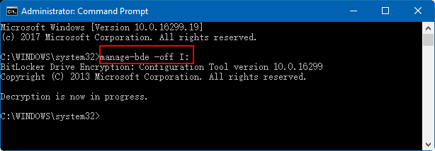 Turn off BitLocker
