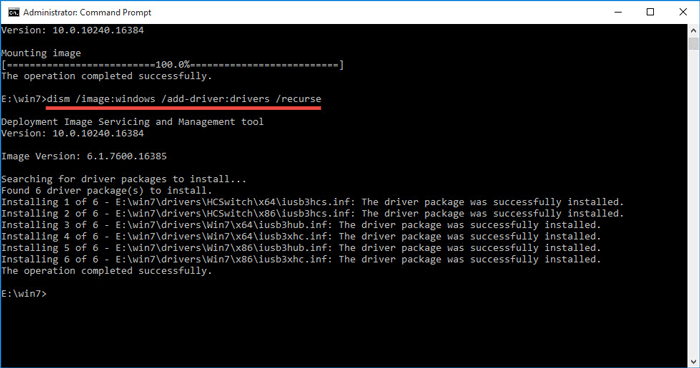 Adding drivers to install.wim