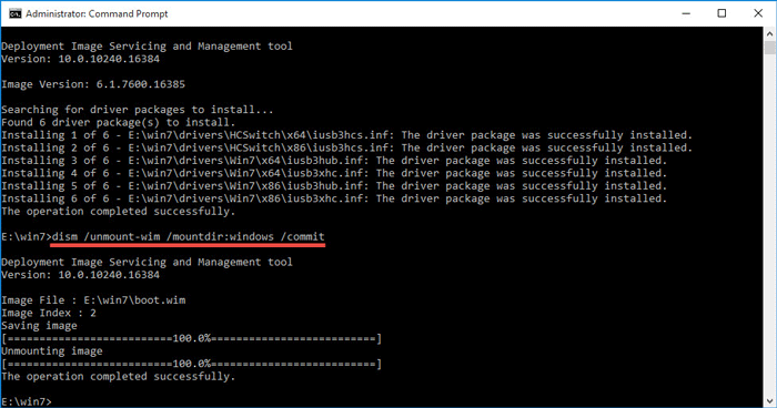 Saving and unmounting install.wim