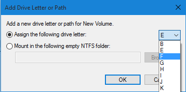 Assign drive letter
