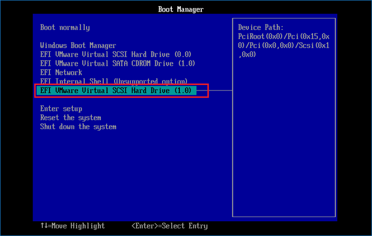 Boot from the USB drive in the Boot Menu