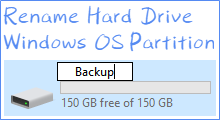 Rename hard disk drive in Windows 10