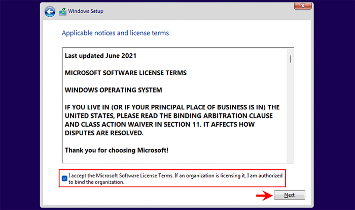 Accept license terms
