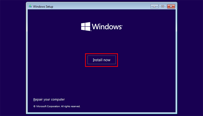 Click Install Now