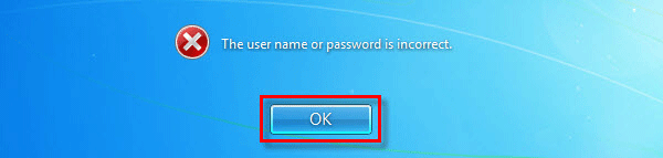 Password incorrect