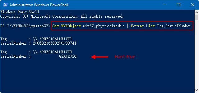 Find Serial Number in Powershell