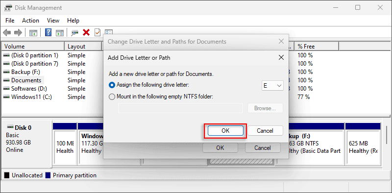 assign a drive letter for m2 ssd