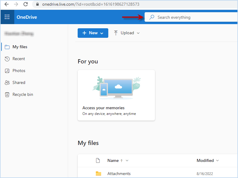 view OneDrive files online