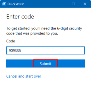 Enter security code