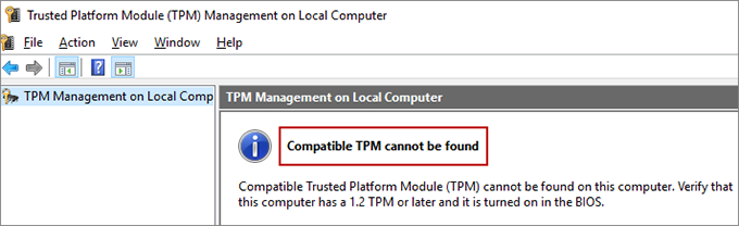 cannot find TPM